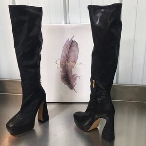 New WB Woman’s Black High Heel Knee-High Boots by Jessica Simpson